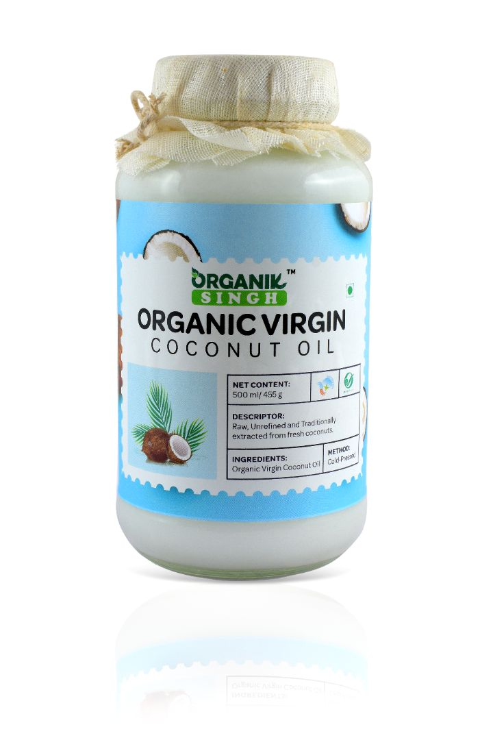 Extra Virgin Coconut Oil, Organic & Cold Pressed, Glass Jar